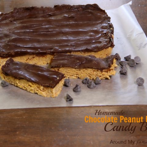 homemade chocolate peanut butter candy bars