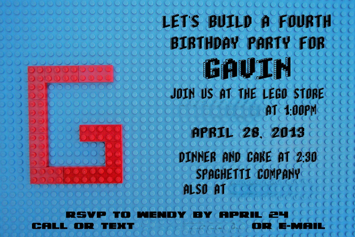Lego Party Invitation