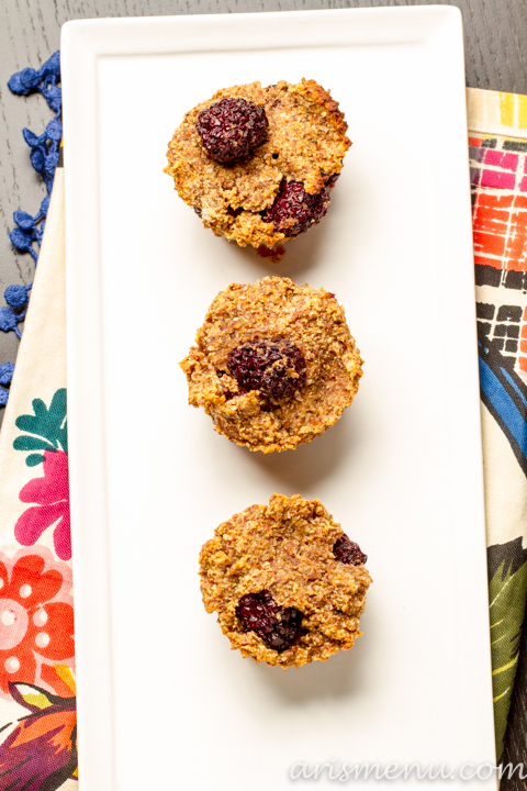 Blackberry Almond Meal Muffins