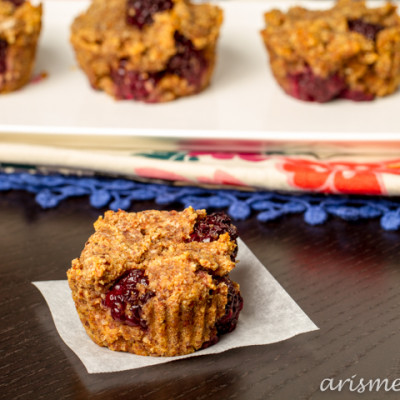 Blackberry Almond Meal Muffins