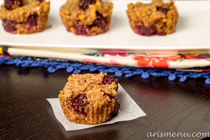 Blackberry Almond Meal Muffins