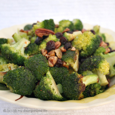 Broccoli Saute’ {with Pecans and Garlic}