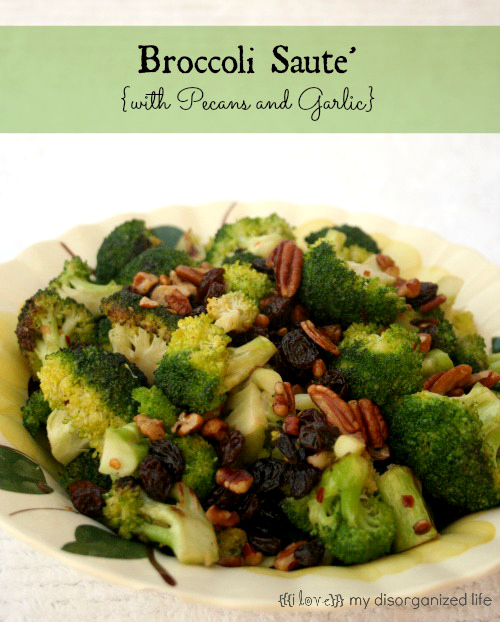 Broccoli Saute' with Pecans and Garlic