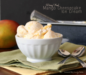 {Dairy Free} Mango Cheesecake Ice Cream