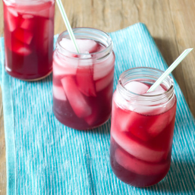 Gin Cocktail with Sweet Tea and Pomegranate Juice
