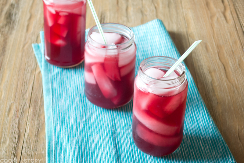 Gin Cocktail with Sweet Tea and Pomegranate Juice