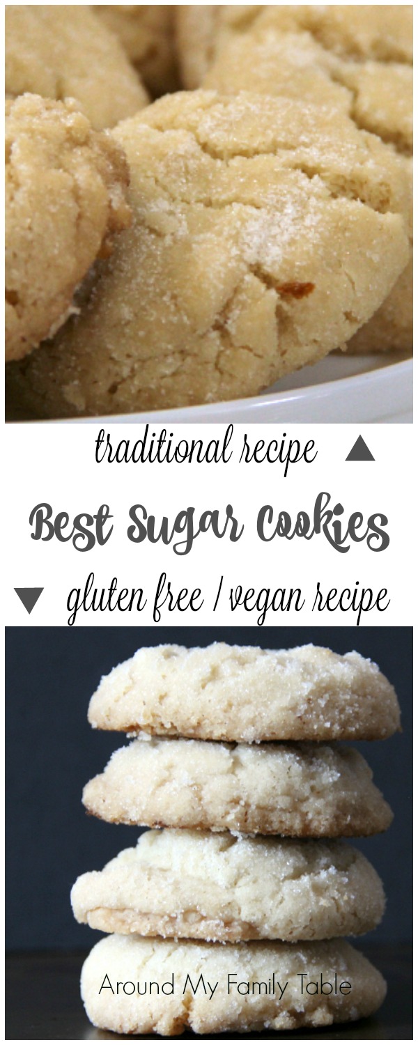 The Best Sugar Cookies I've ever tasted! Traditional sugar cookies and gluten-free / vegan sugar cookies recipe, too!