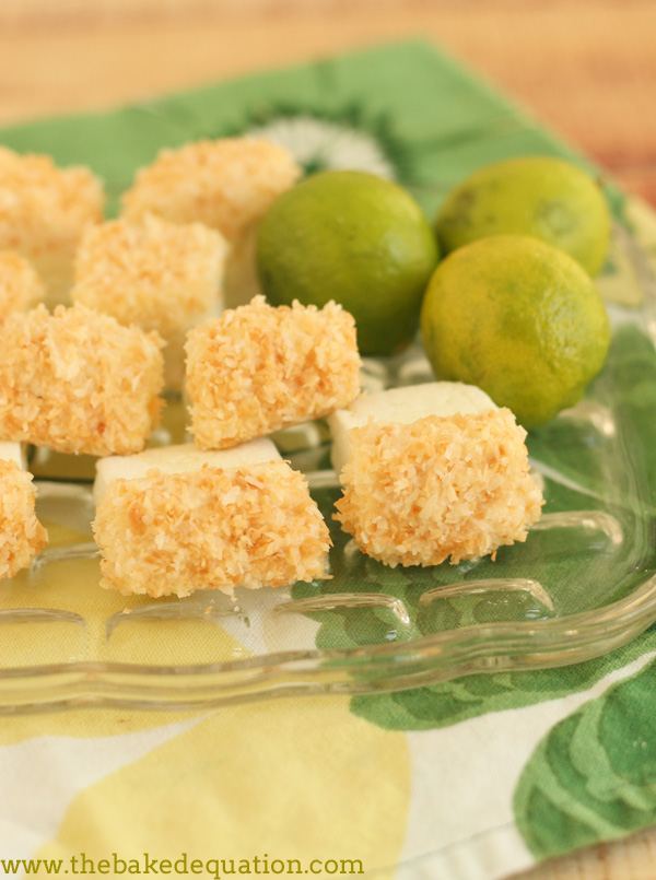 Toasted Coconut and Key Lime Marshmallows