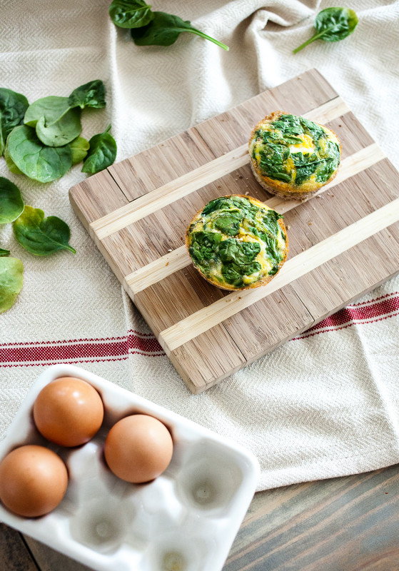  Clean Eating: Spinach + Neufchatel Mini Quiches with Almond Crumble Crust