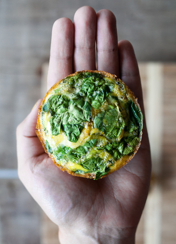  Clean Eating: Spinach + Neufchatel Mini Quiches with Almond Crumble Crust