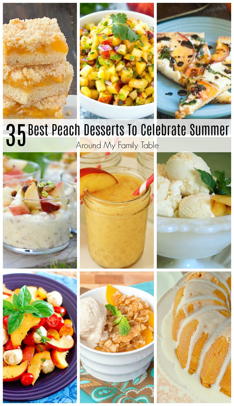 Wanna know what the Best Peach Desserts to Celebrate Summer are?  Well, I've found 35 that I think y'all are gonna love! #peaches #peachdesserts #peachrecipes