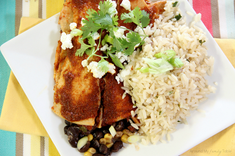 Black Bean Enchiladas made from leftover black bean soup