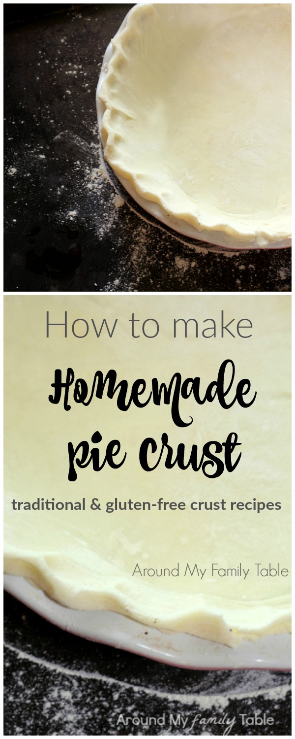 This is the easiest PIE DOUGH recipe I've tried. Love homemade pie crust and this one is delicious! | Learn how to make homemade pie crust - includes a traditional pie crust recipe and gluten-free pie crust recipe