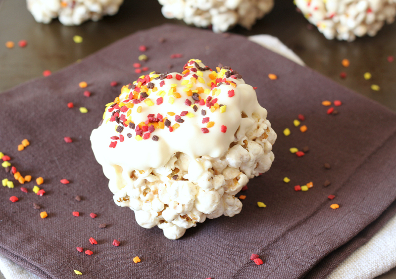 Pumpkin Pie Spiced Popcorn Balls