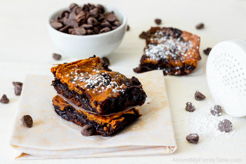 Fudgy Pumpkin Brownies...the perfect fall treat! Plus they are gluten free and vegan!