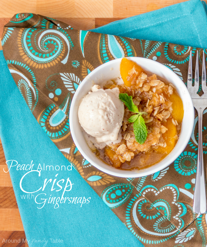 Peach Almond Crisp with Gingersnaps {plus it's Gluten Free and Vegan}