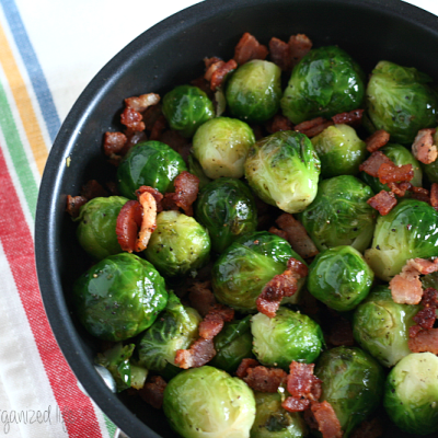 Lemon Pepper Brussels Sprouts with Bacon
