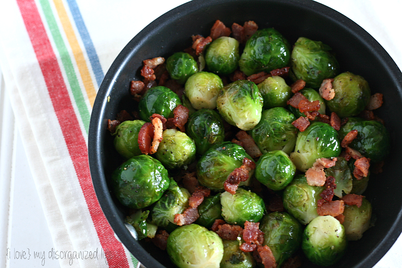 Lemon Pepper Brussels Sprouts with Bacon 