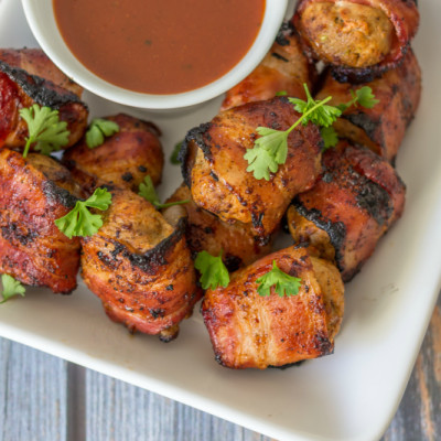 BBQ Bacon Meatball Skewers