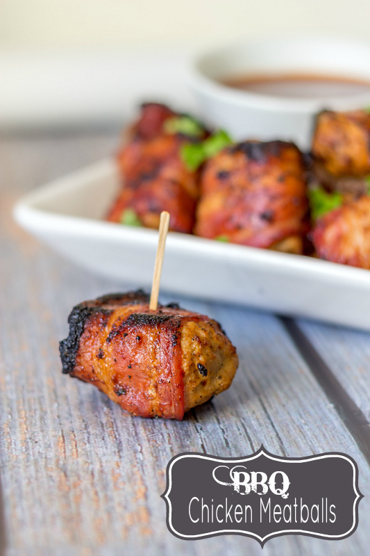 BBQ Bacon Meatball Skewers