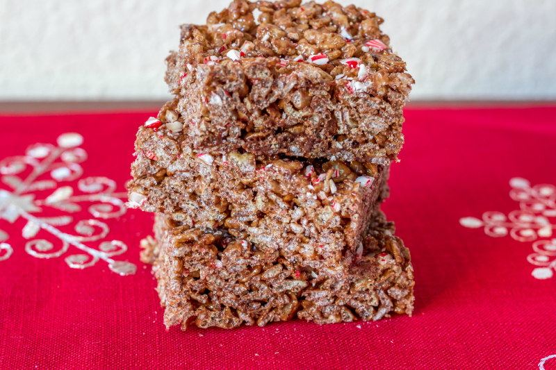 Chocolate Peppermint Rice Krispies Treats...perfect for the holidays! {and they're allergy friendly too}