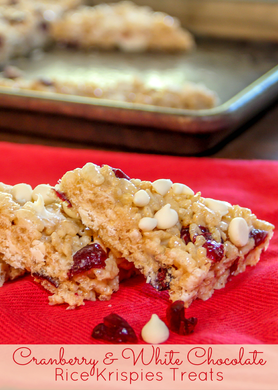 Cranberry & White Chocolate Rice Krispies Treats