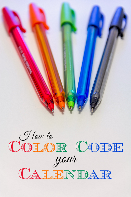 Family Calendar Organization Tips: Color Code your Calendar