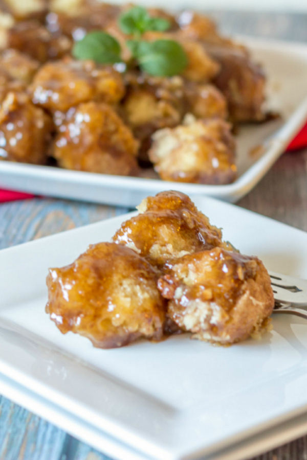 gluten free monkey bread on white plate