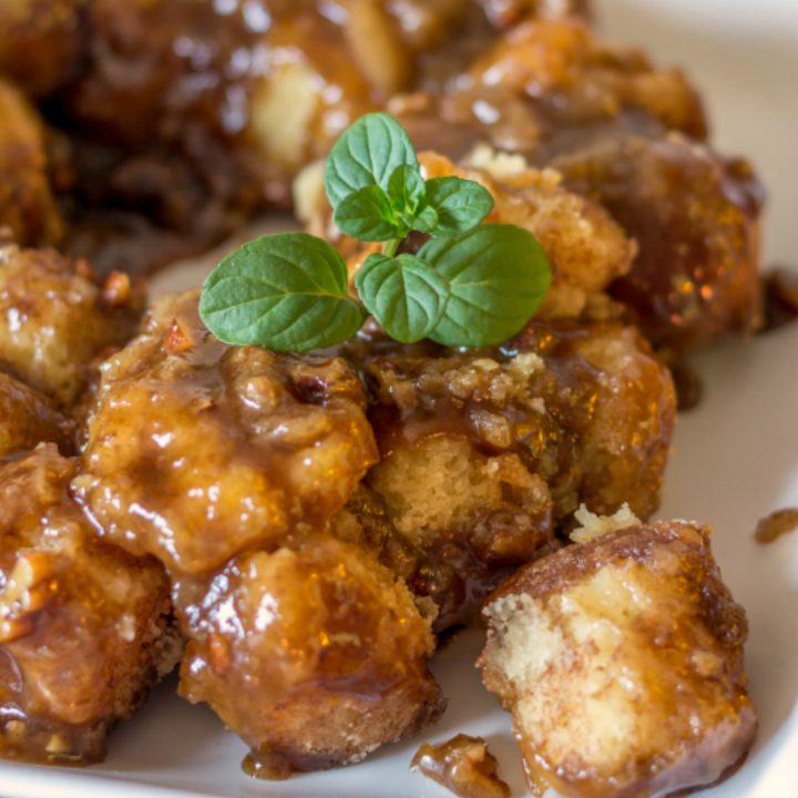 gluten free monkey bread on white platter