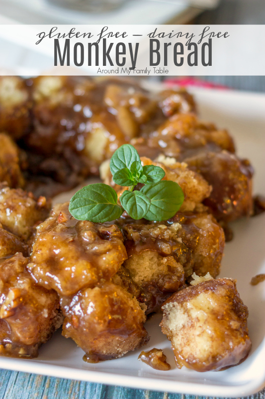 gluten free monkey bread on white plate