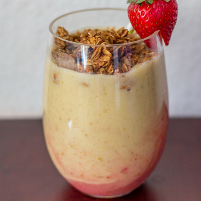 Layered Strawberry Banana Smoothie