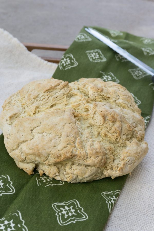 Celebrate St. Patrick's Day with this delicious Gluten Free Irish Soda Bread.  It's easy, simple, and ready in about an hour.  It's gluten free and dairy free and perfect with corned beef and cabbage.