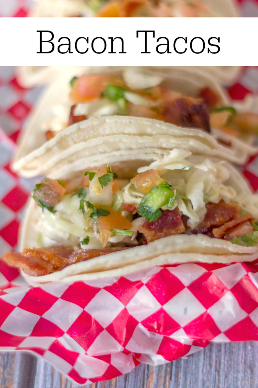 bacon tacos on a checkered napkin