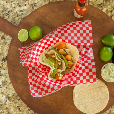 Fish Tacos with Avocado Cream Sauce