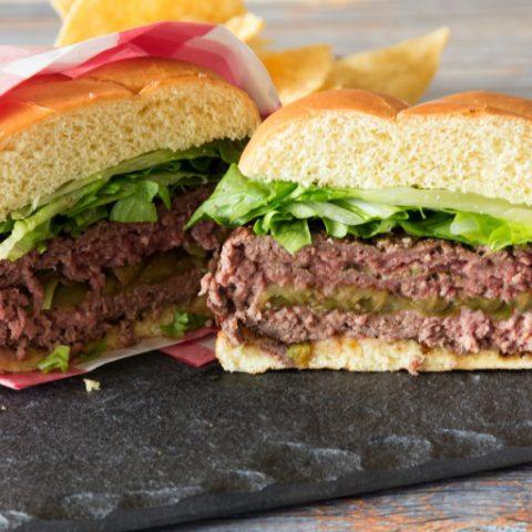 Green Chile Stuffed Burgers