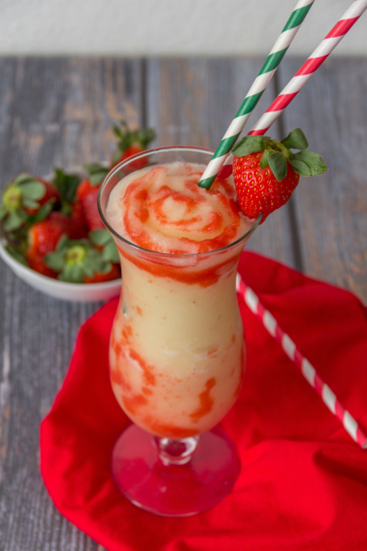 Lava Flow Smoothie...the perfect blend of sweetened strawberries, pineapple, and coconut!