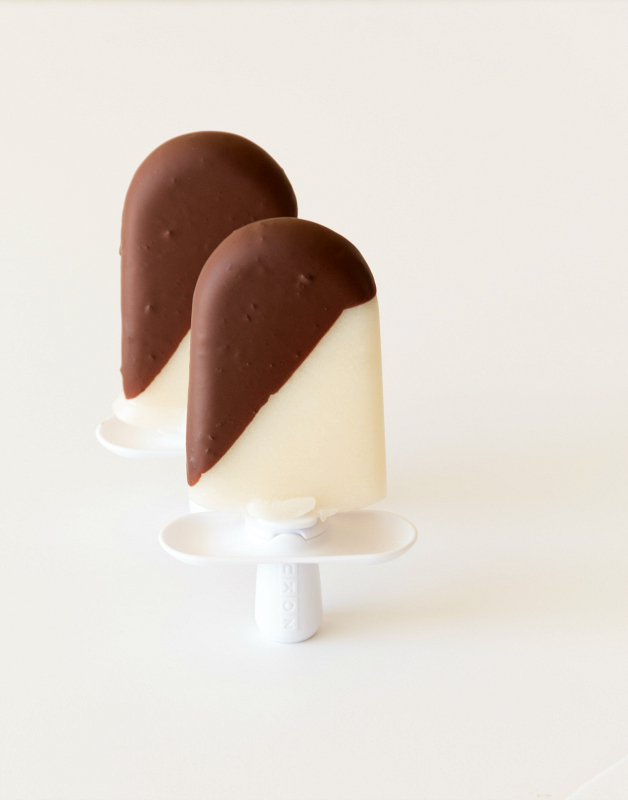 Chocolate Dipped Pear Popsicles