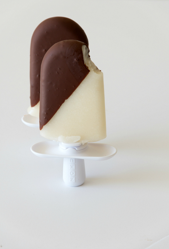 Chocolate Dipped Pear Popsicles