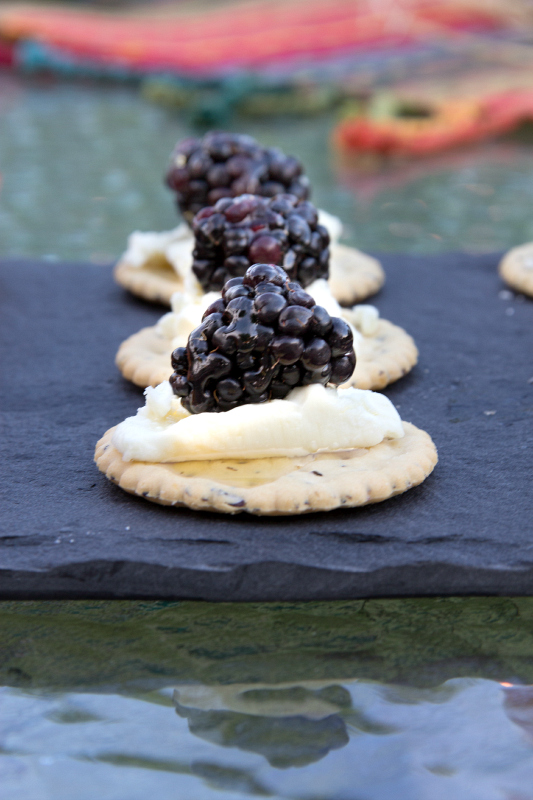 Blackberries & Goat Cheese & Honey Appetizers....plus 2 more Quick Appetizers.  These 3 quick appetizers are perfect for all your summer parties, BBQ's, and picnics.  All three can be thrown together in about 15 minutes leaving more time to enjoy your company! #appetizers