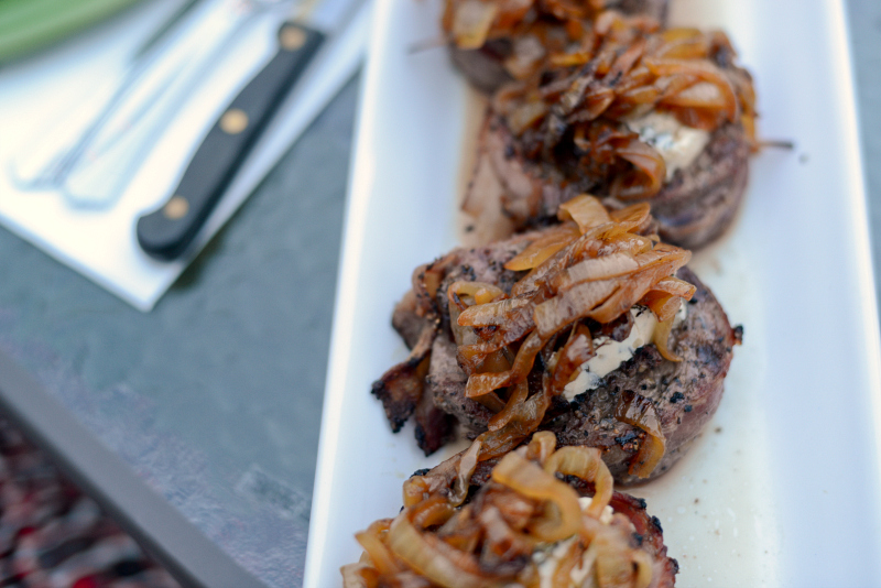 Steaks with Caramelized Onions and Herbed Butter
