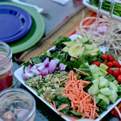 Vegan Cobb Salad with Honey Poppy Seed Vinaigrette