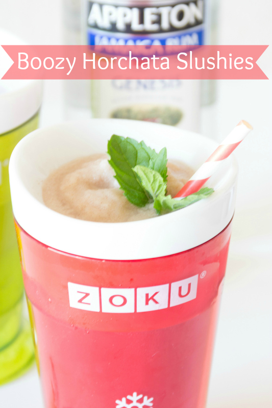 Be transported back to the beach with these Boozy Horchata Slushies