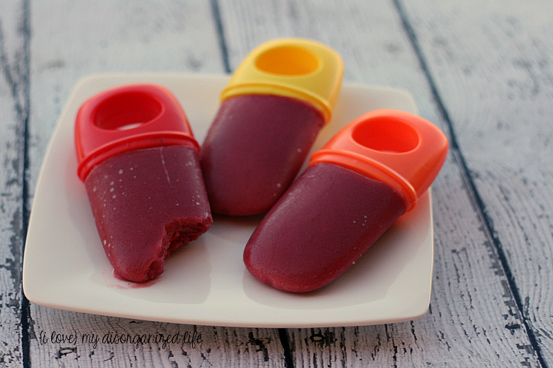 dairy free frozen popsicles on a white plate