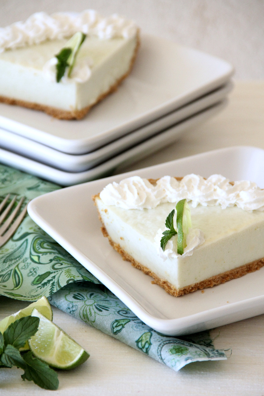 Cool and Creamy Lime Mint Frozen Dessert...just like those yummy jello cool whip pies, but a little healthier!