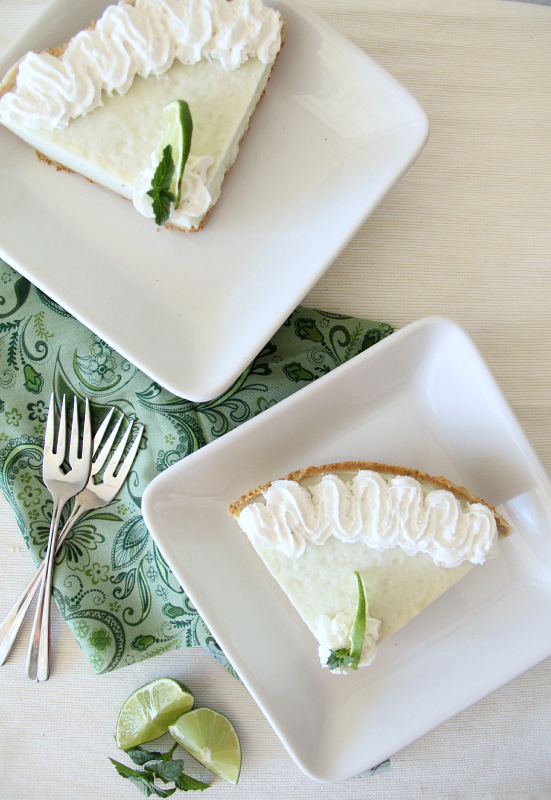 Cool and Creamy Lime Mint Frozen Dessert...just like those yummy jello cool whip pies, but a little healthier!