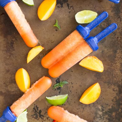 Peach Mint Rum Popsicles