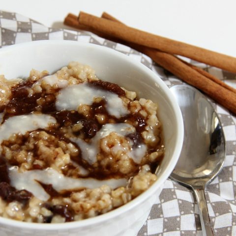 bowl of cinnamon roll oatmeal