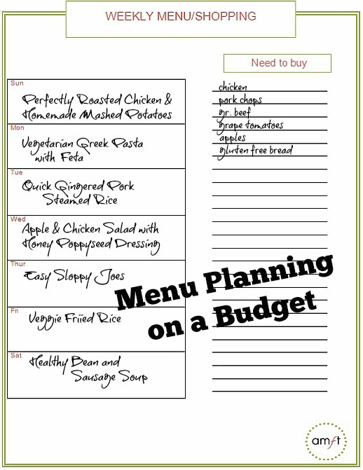 Menu planning on a budget