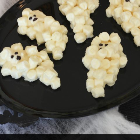 white chocolate covered marshmallow ghosts