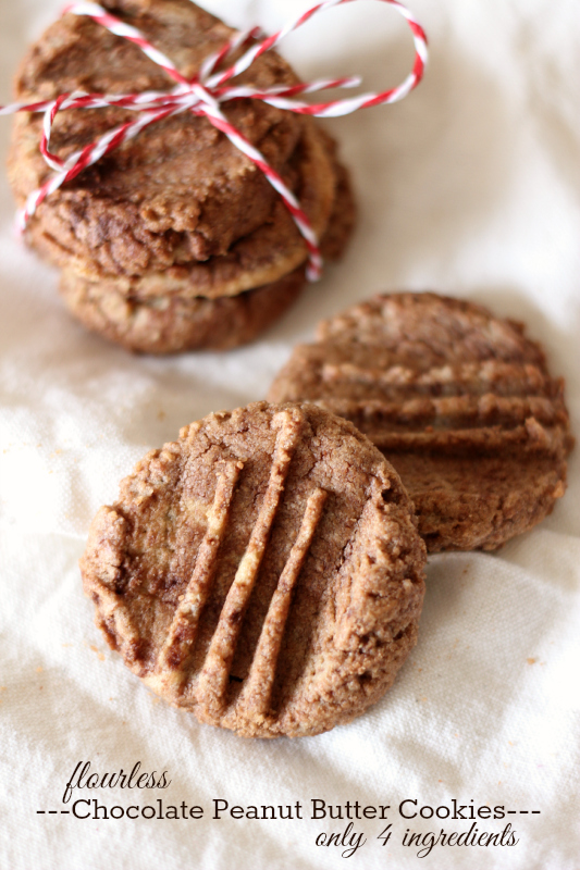 Flourless Chocolate Peanut Butter Cookies....only 4 ingredients